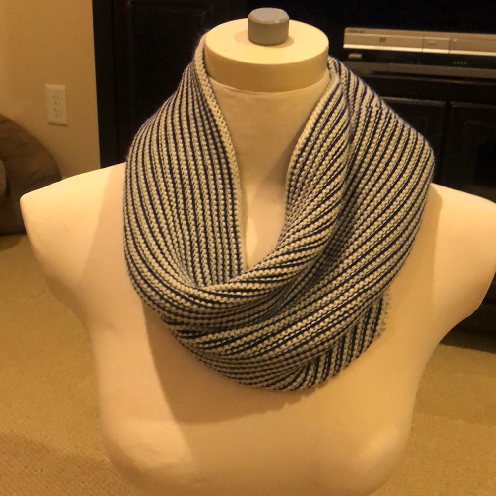 Navy and White Stripe Loop Scarf